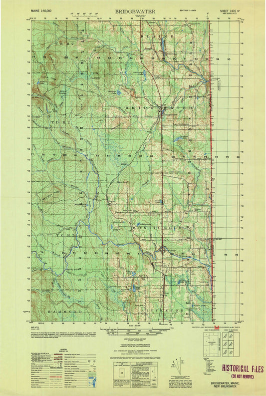 Bridgewater Maine Military 1:50,000 Map