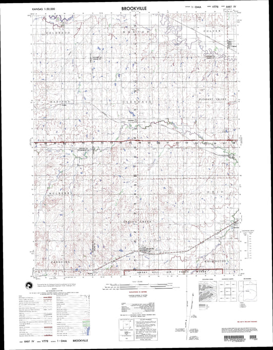 Brookville Kansas Military 1:50,000 Map