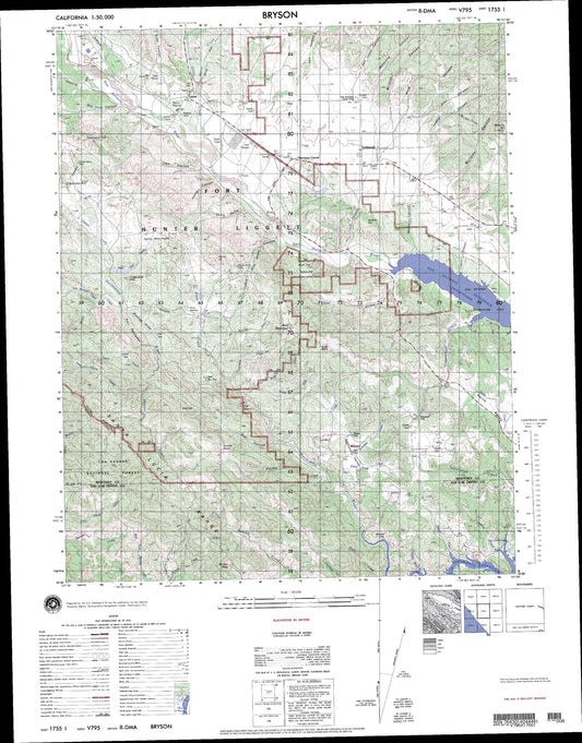 Bryson California Military 1:50,000 Map