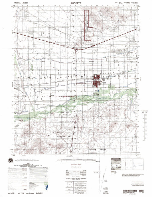 Buckeye Arizona Military 1:50,000 Map