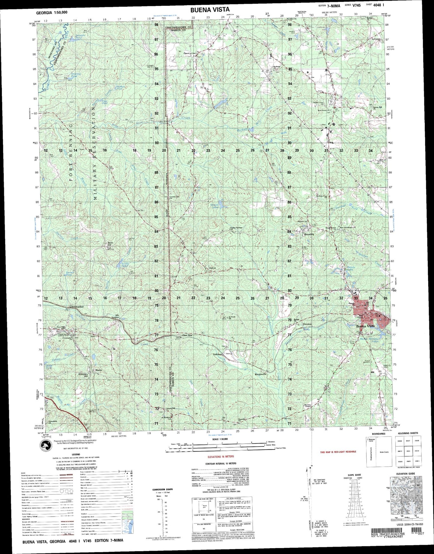 Buena Vista Georgia Military 1:50,000 Map