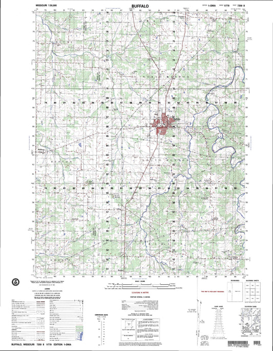 Buffalo Missouri Military 1:50,000 Map