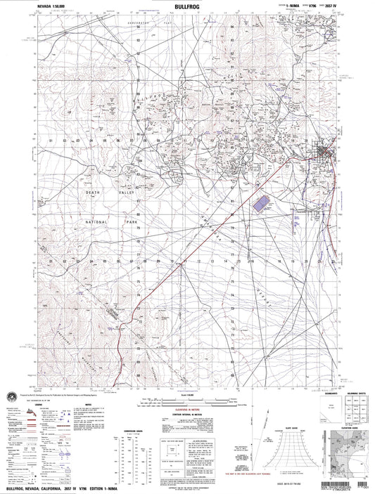 Bullfrog Nevada Military 1:50,000 Map