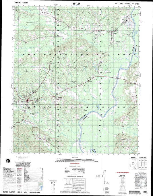 Butler Alabama Military 1:50,000 Map