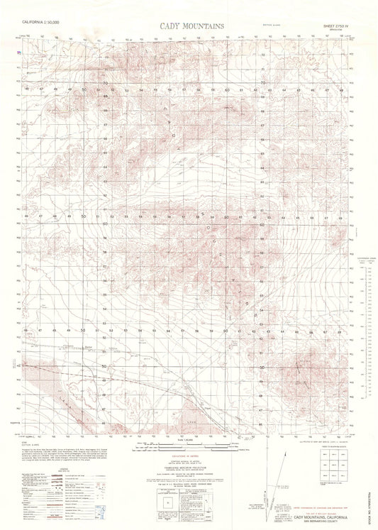 Cady Mountains California Military 1:50,000 Map