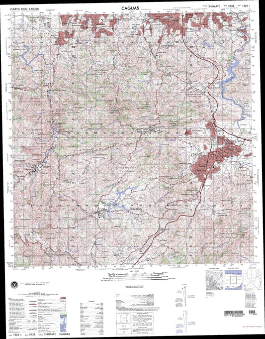 Caguas Puerto Rico Military 1:50,000 Map