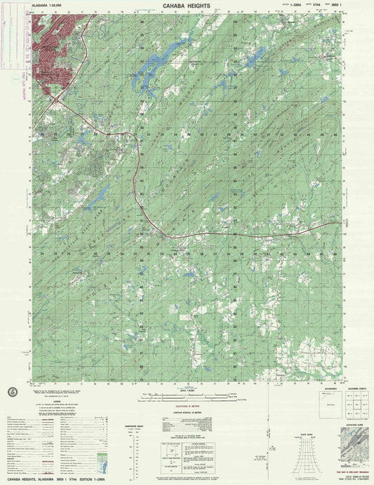 Cahaba Heights Alabama Military 1:50,000 Map