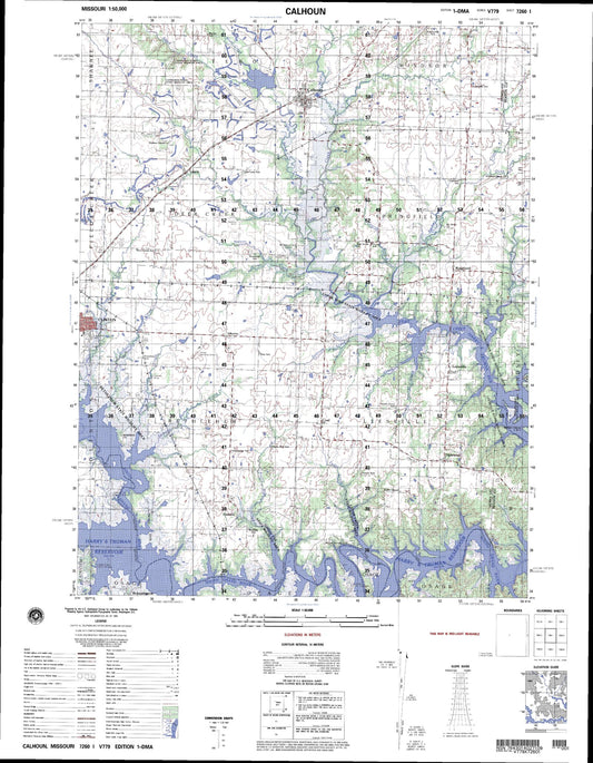 Calhoun Missouri Military 1:50,000 Map