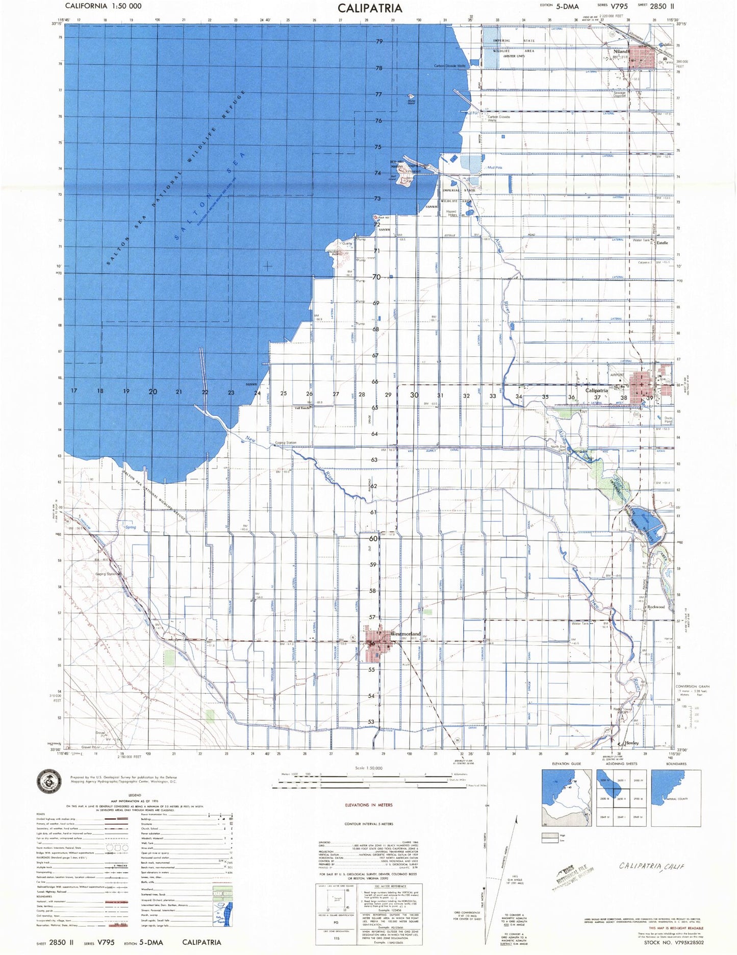 Calipatria California Military 1:50,000 Map