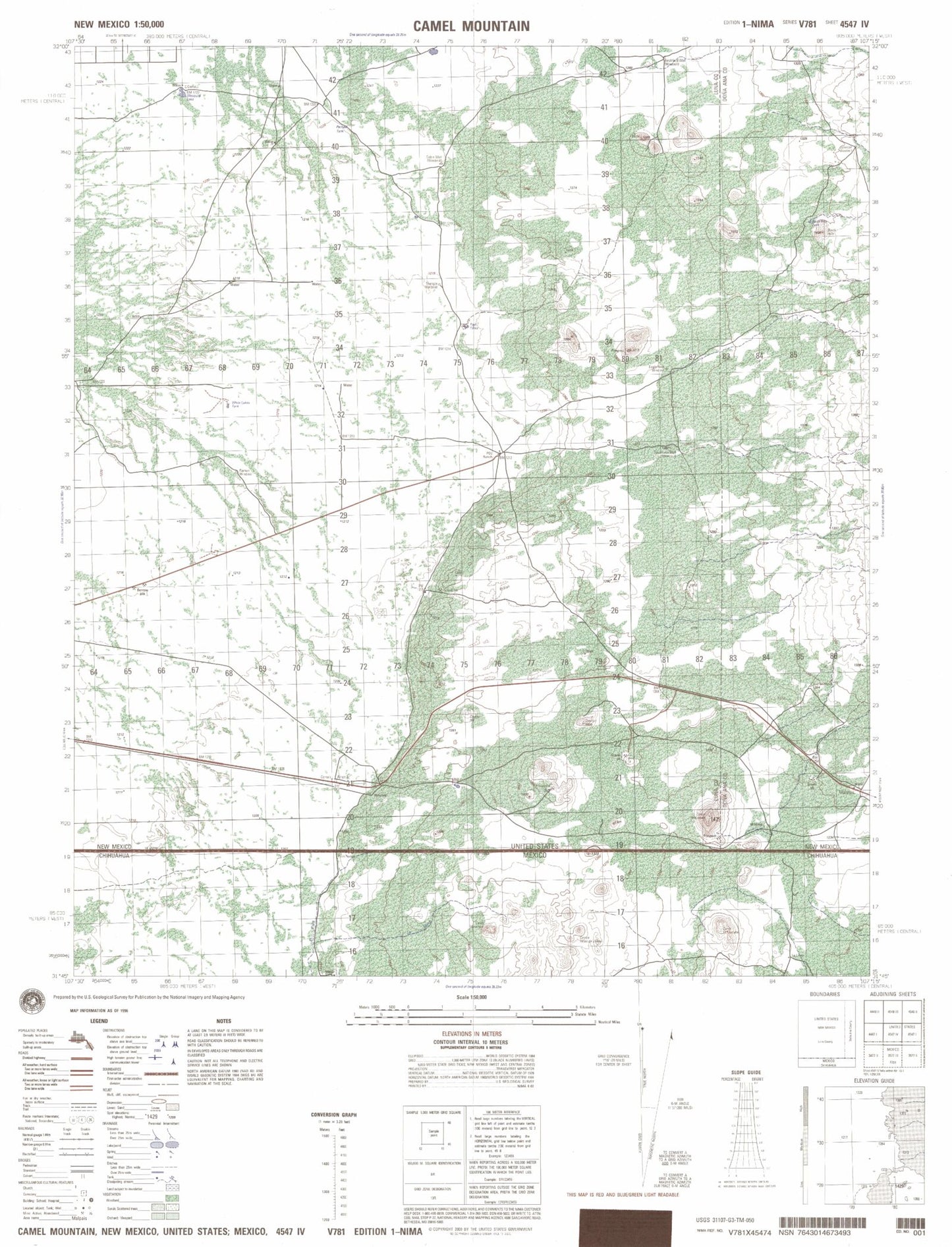 Camel Mountain New Mexico Military 1:50,000 Map