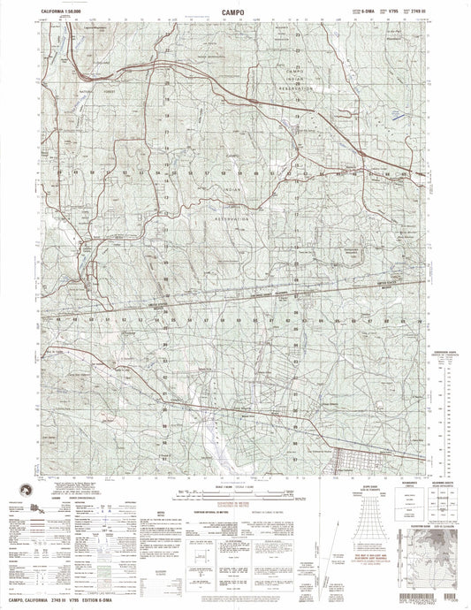 Campo California Military 1:50,000 Map