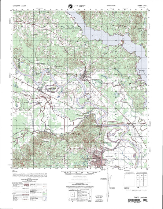 Campti Louisiana Military 1:50,000 Map