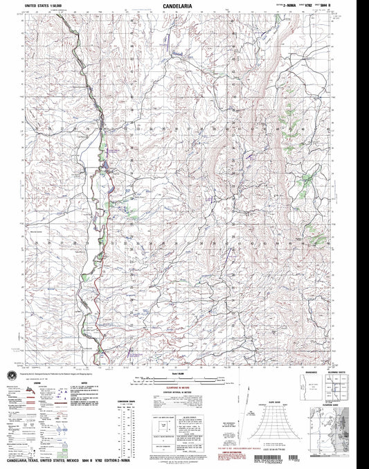 Candelaria Texas Military 1:50,000 Map