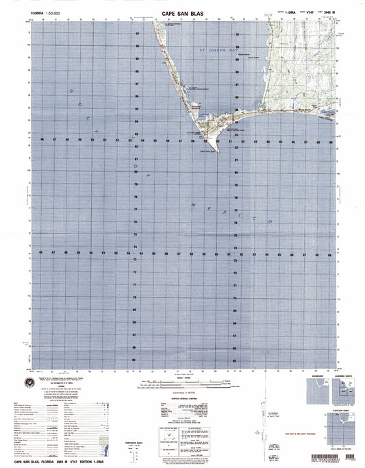 Cape San Blas Florida Military 1:50,000 Map