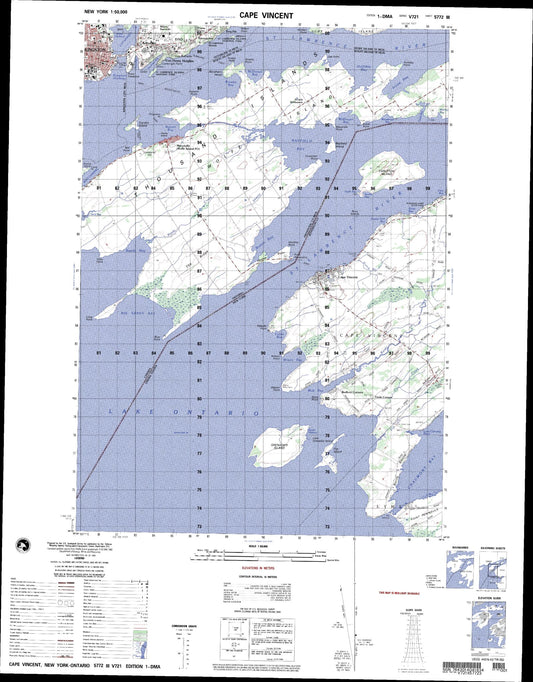 Cape Vincent New York Military 1:50,000 Map