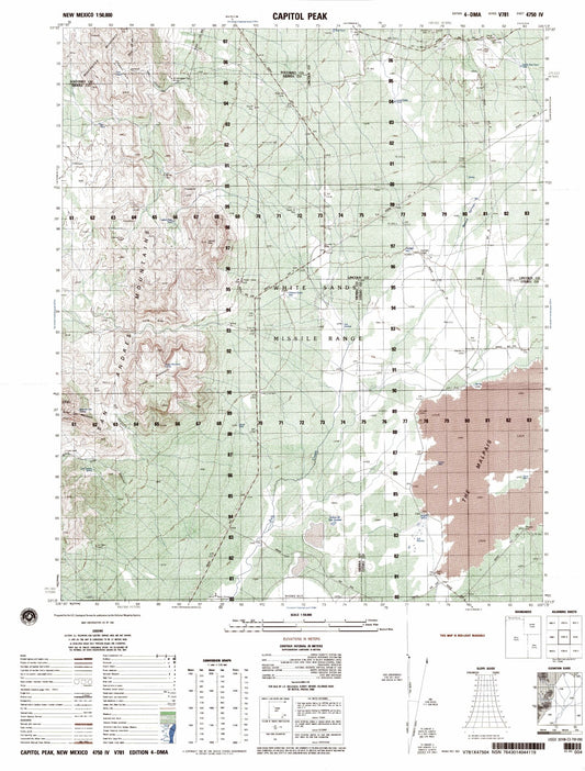 Capitol Peak New Mexico Military 1:50,000 Map