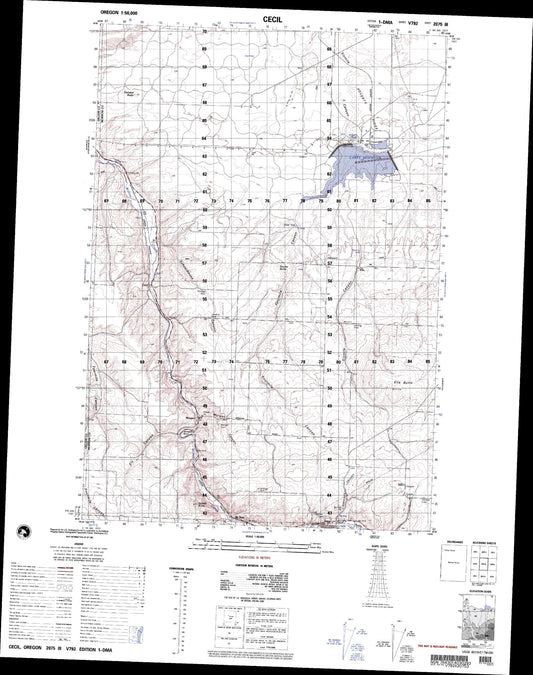 Cecil Oregon Military 1:50,000 Map