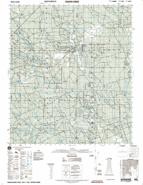 Chacon Creek Texas Military 1:50,000 Map – MyTopo Map Store