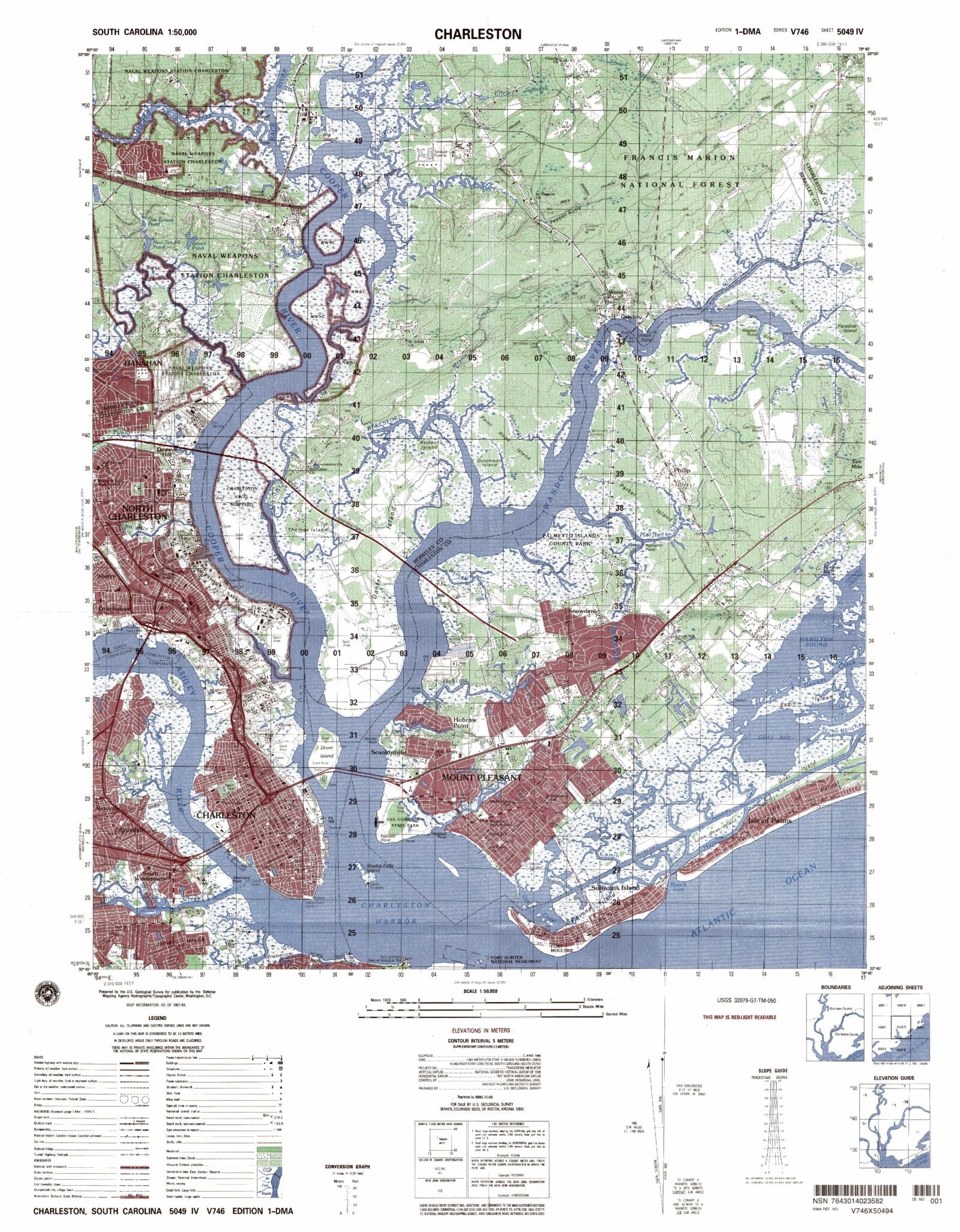Charleston South Carolina Military 1:50,000 Map – MyTopo Map Store