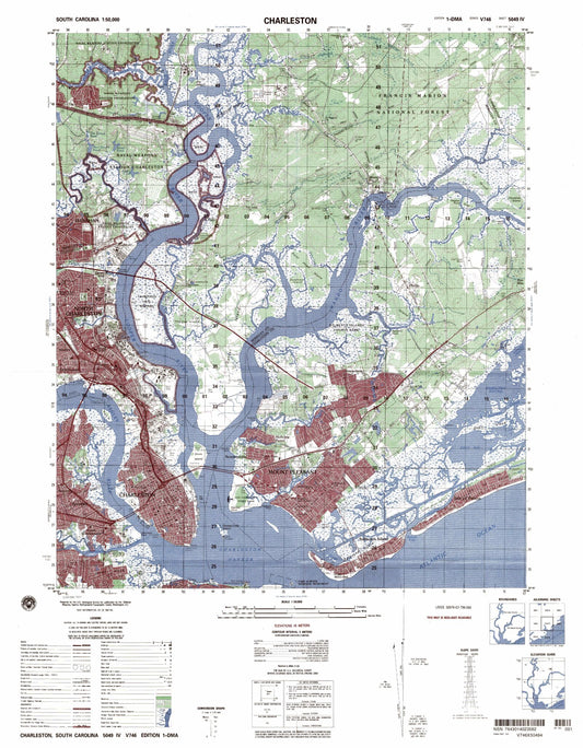 Charleston South Carolina Military 1:50,000 Map