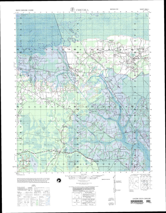 Chicora South Carolina Military 1:50,000 Map