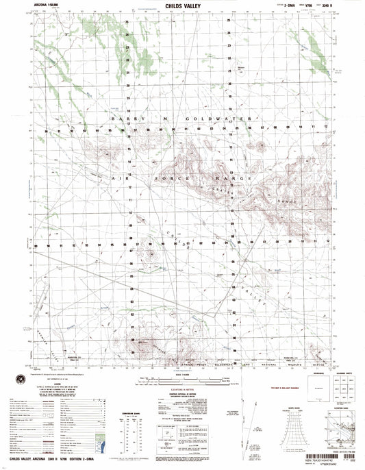 Childs Valley Arizona Military 1:50,000 Map