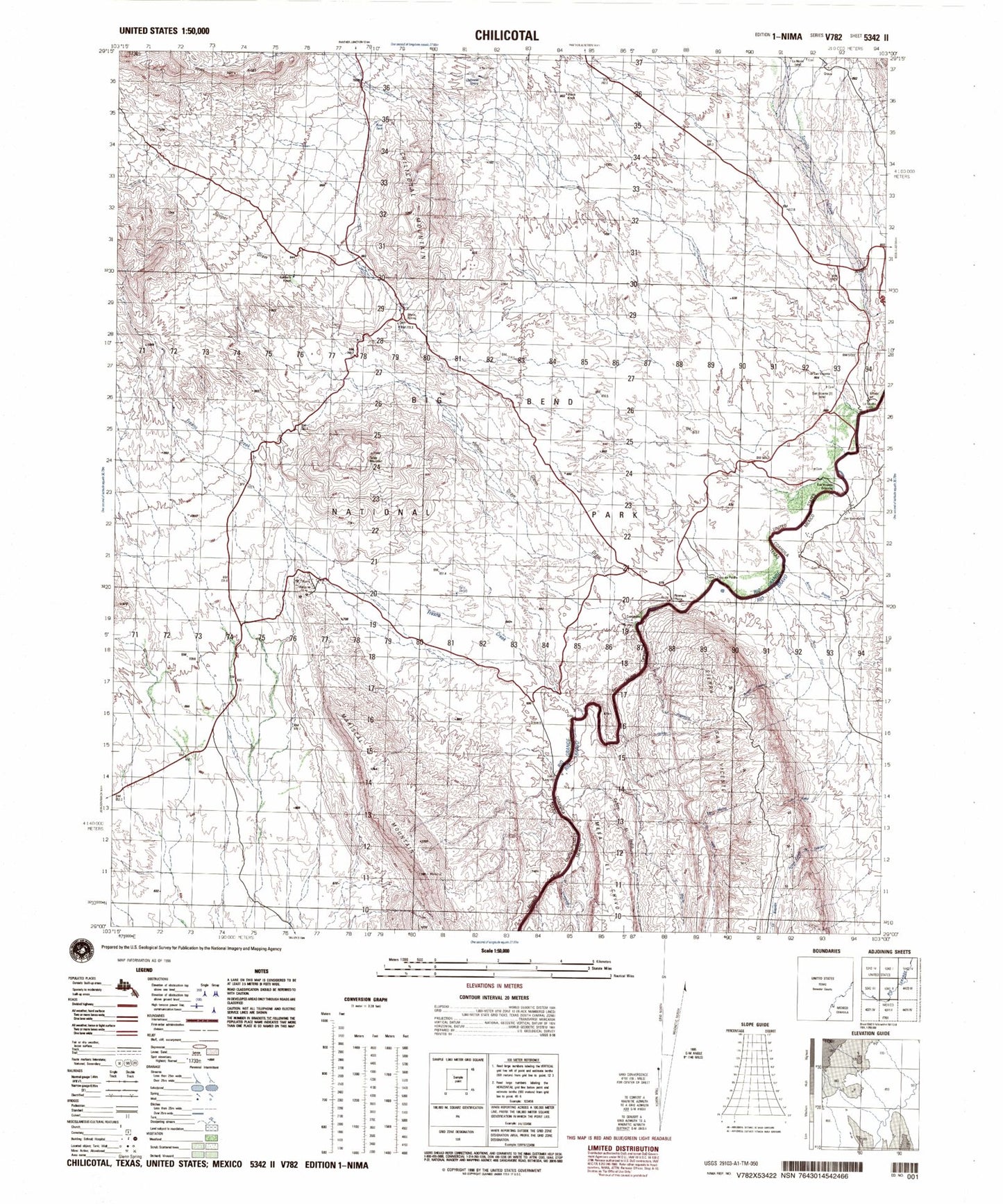 Chilicotal Texas Military 1:50,000 Map