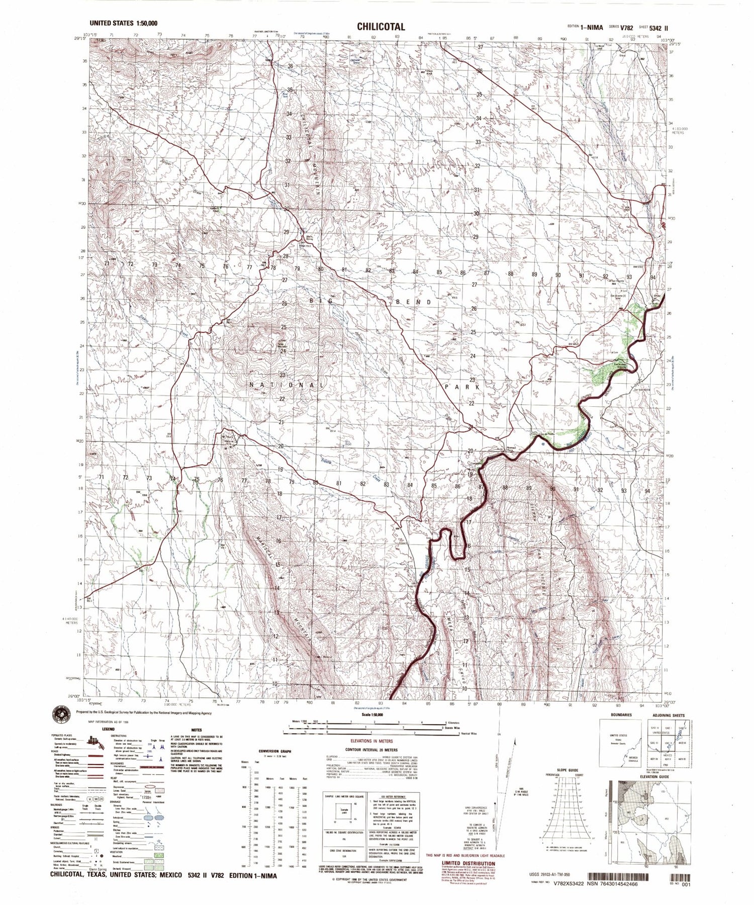 Chilicotal Texas Military 1:50,000 Map