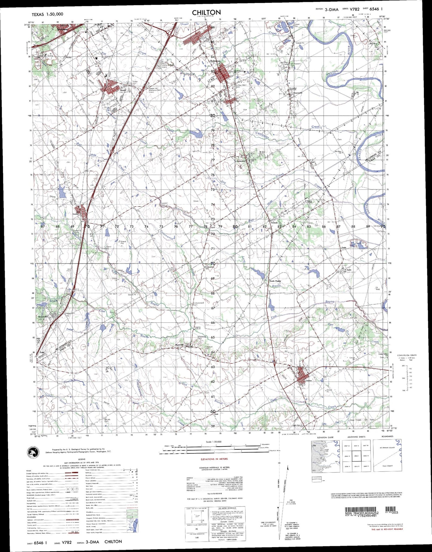 Chilton Texas Military 1:50,000 Map