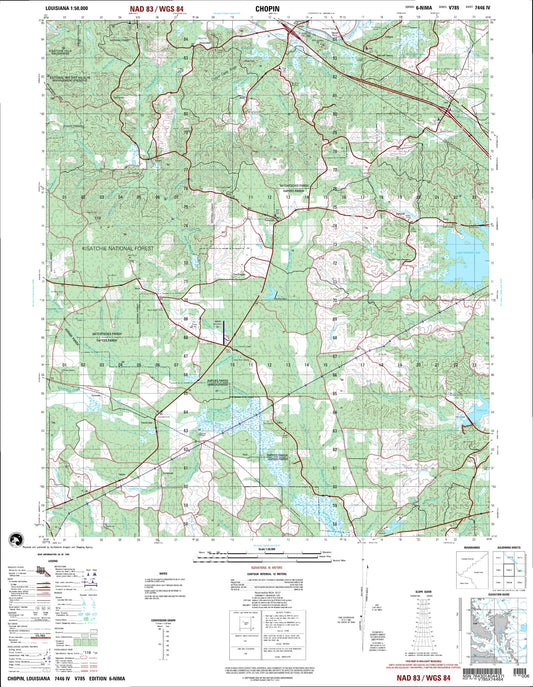 Chopin Louisiana Military 1:50,000 Map