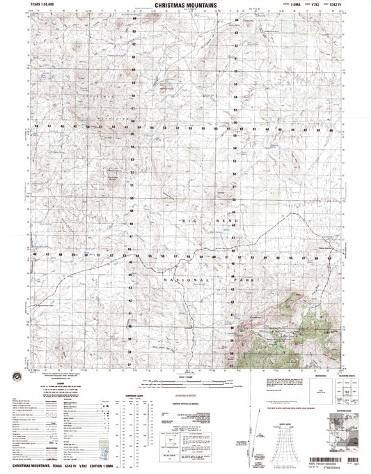 Christmas Mountains Texas Military 1:50,000 Map