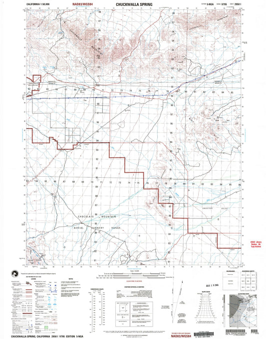 Chuckwalla Spring California Military 1:50,000 Map