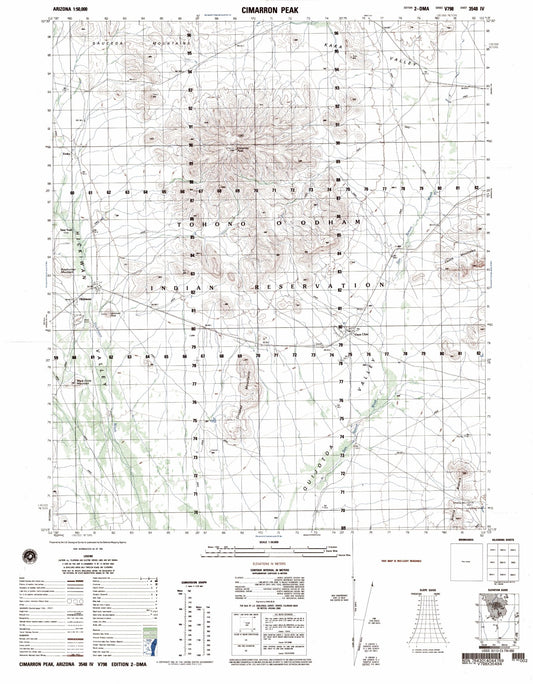 Cimarron Peak Arizona Military 1:50,000 Map