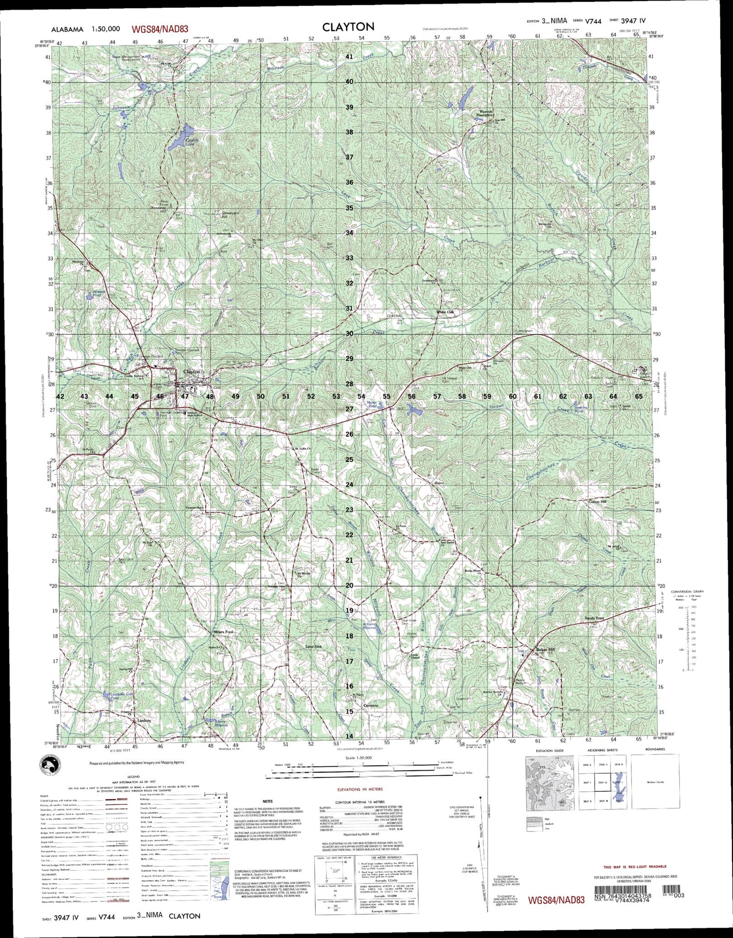 Clayton Alabama Military 1:50,000 Map