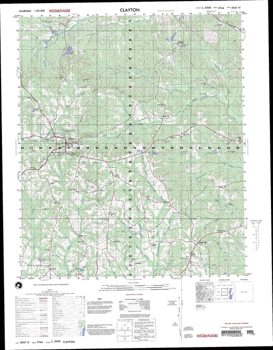 Clayton Alabama Military 1:50,000 Map