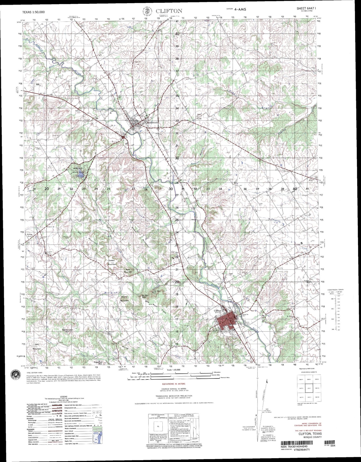 Clifton Texas Military 1:50,000 Map