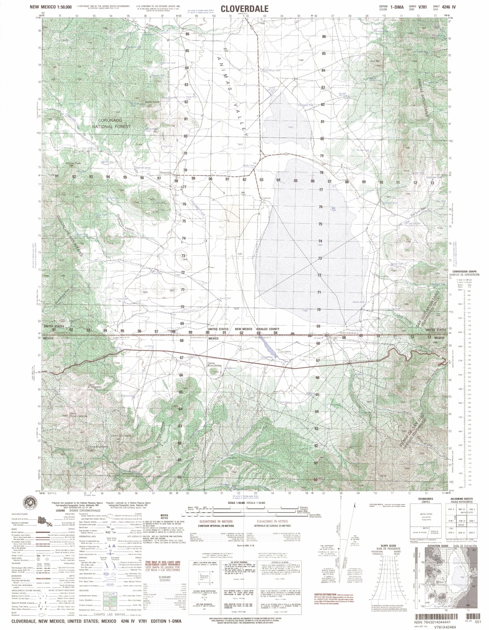 Cloverdale New Mexico Military 1:50,000 Map – MyTopo Map Store