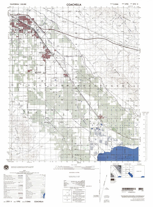 Coachella California Military 1:50,000 Map