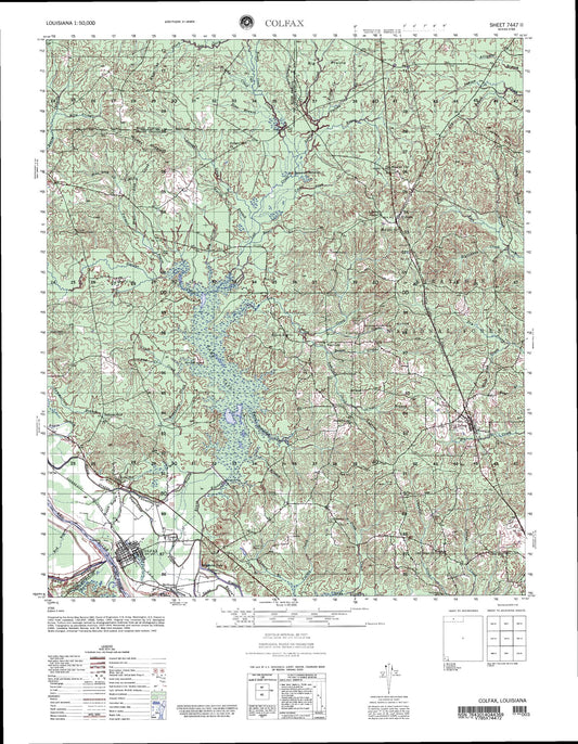 Colfax Louisiana Military 1:50,000 Map