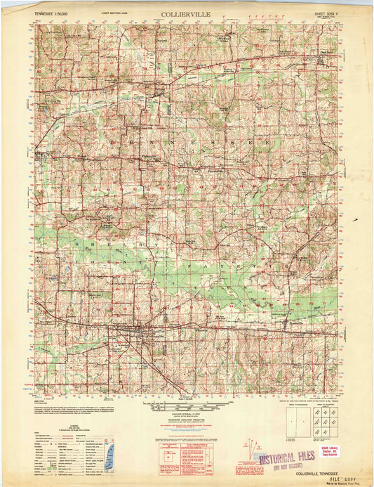 Collierville Tennessee Military 1:50,000 Map