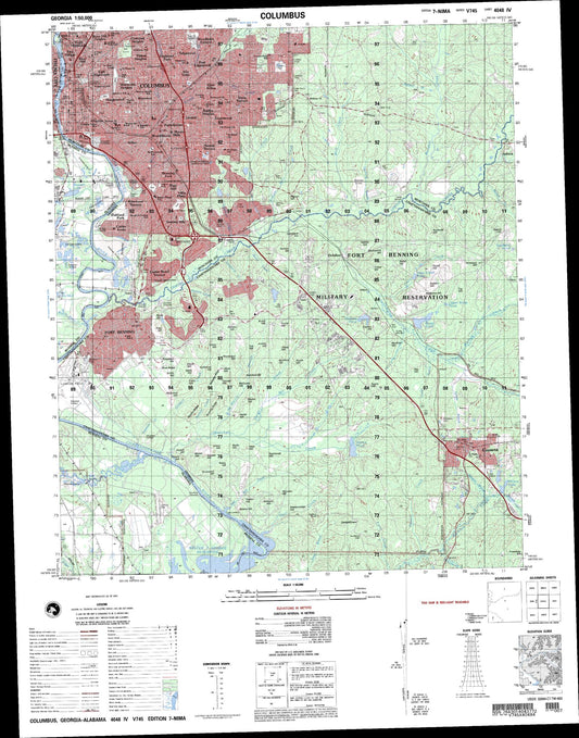 Columbus Alabama Military 1:50,000 Map