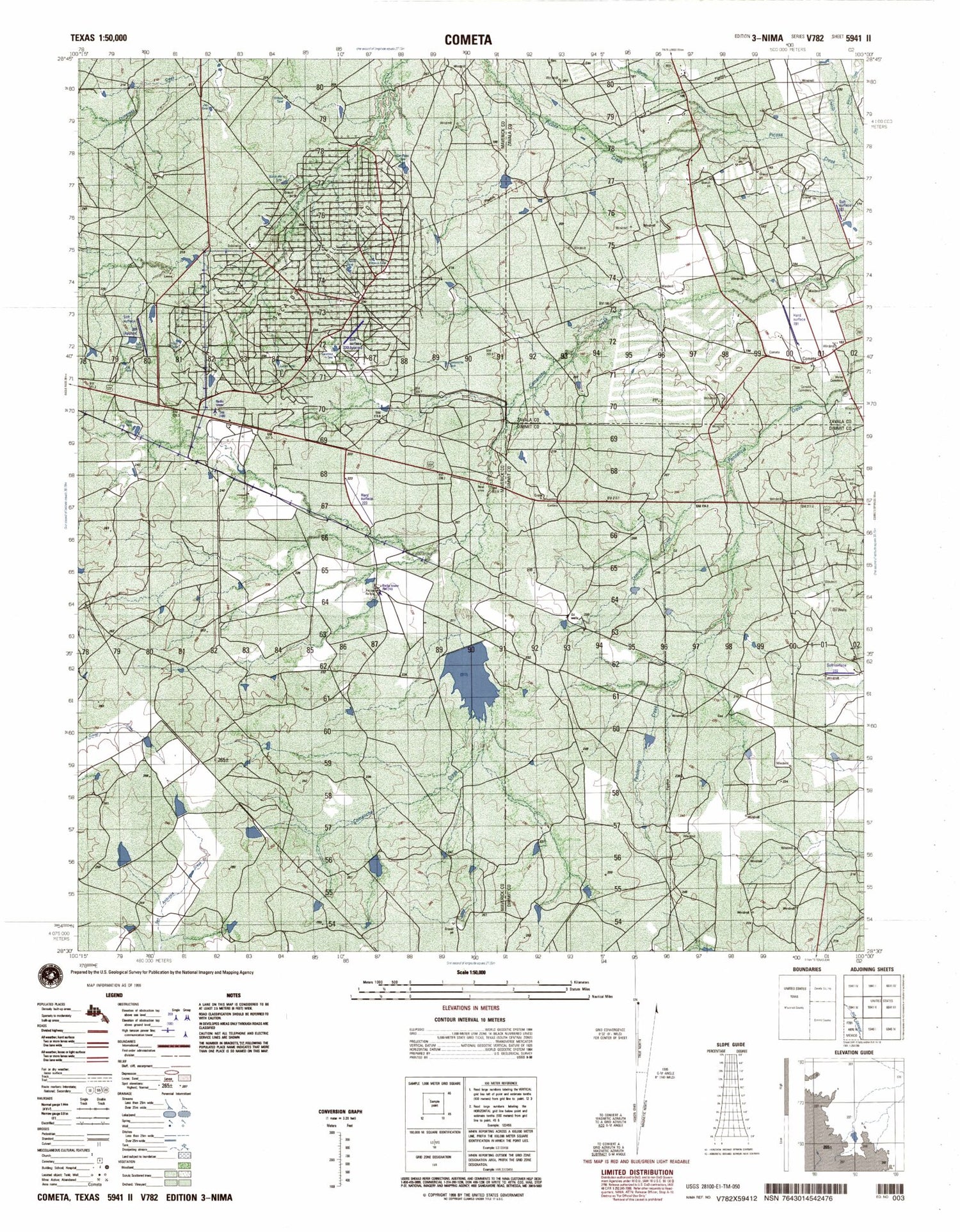 Cometa Texas Military 1:50,000 Map