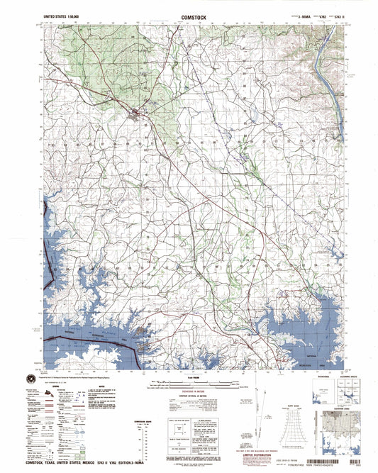 Comstock Texas Military 1:50,000 Map