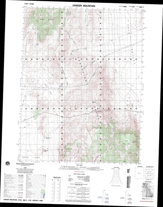 Conger Mountain Utah Military 1:50,000 Map