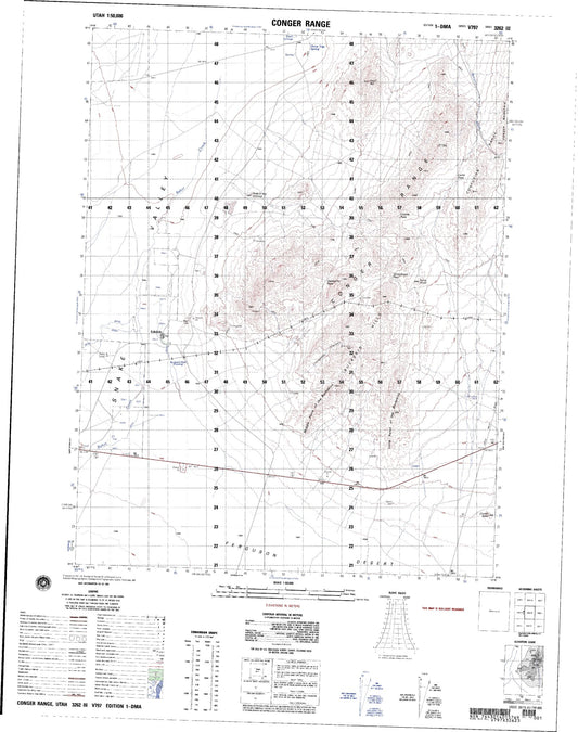 Conger Range Utah Military 1:50,000 Map