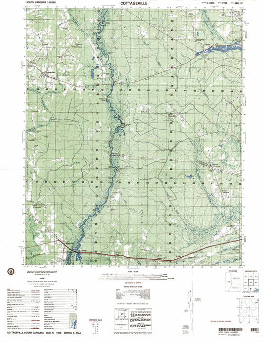 Cottageville South Carolina Military 1:50,000 Map