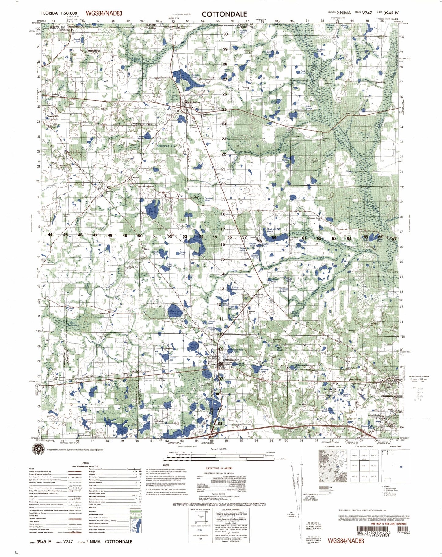 Cottondale Alabama Military 1:50,000 Map