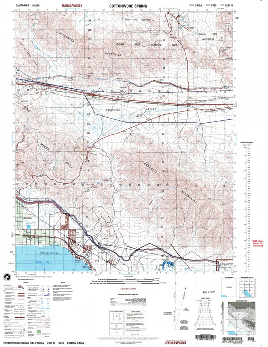 Cottonwood Spring California Military 1:50,000 Map