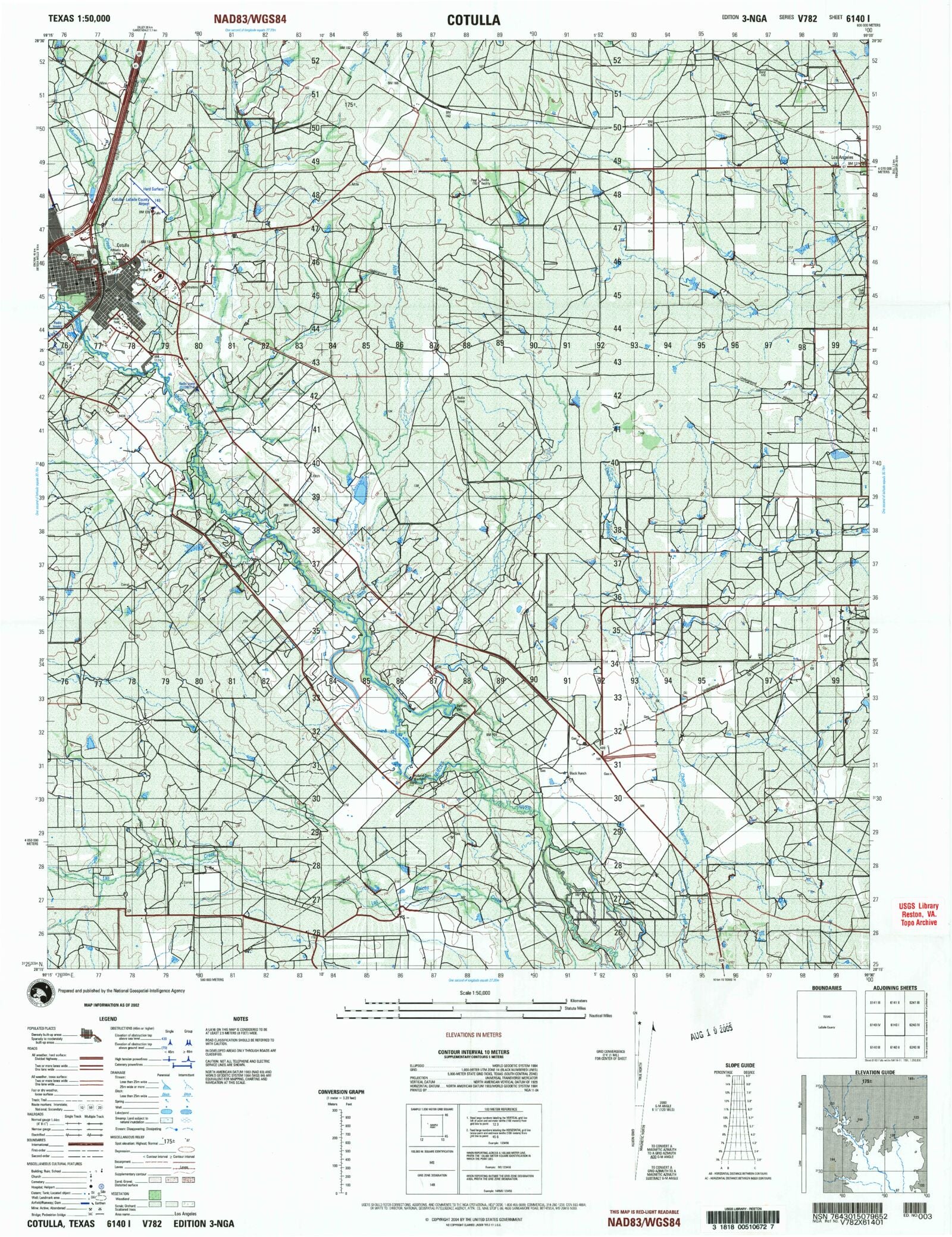 Cotulla Texas Military 1:50,000 Map – MyTopo Map Store