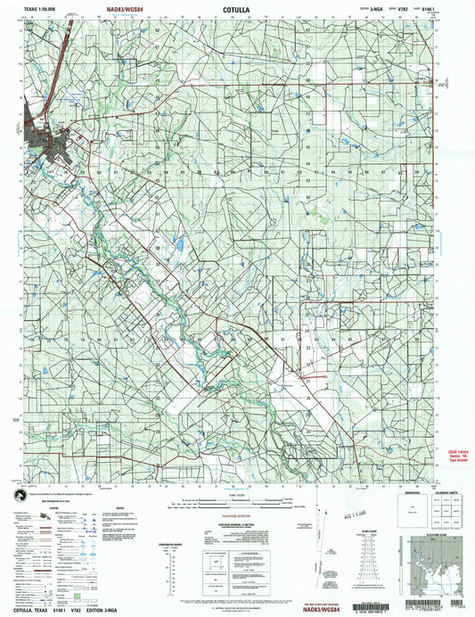 Cotulla Texas Military 1:50,000 Map